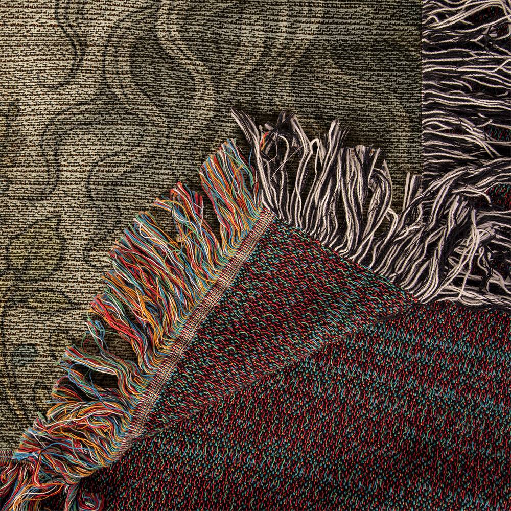 100% Cotton Woven Blanket – Enchanted Forest Scene with Two Horses Eye to Eye