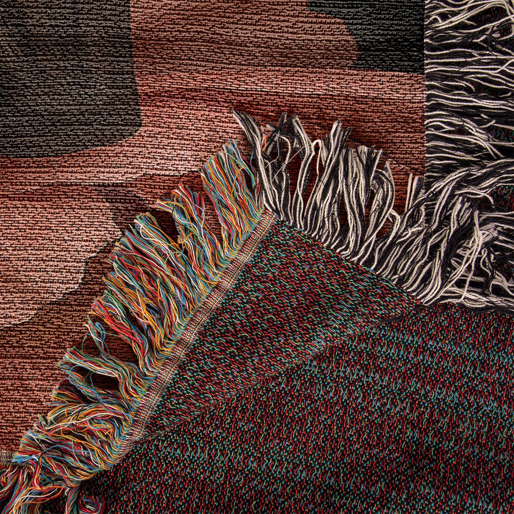 Premium Woven Cotton Throw – Bat Nestled among Vibrant Flowers